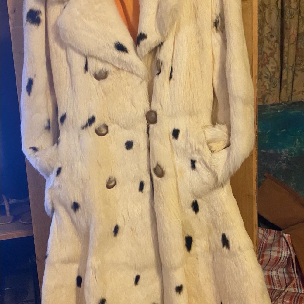 Vintage Dalmatian real fur coat